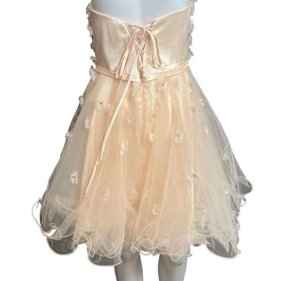 Bee Darlin Tulle sweetheart Neckline Strapless Prom Dress Pink Size 11/12 - Picture 2 of 5